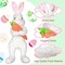 Easter Bunny Tree Topper Decorations,Spring Plush Rabbit Hugged Carrot for Tree Basket Stuffers Holiday Home Party Supplies Decor White